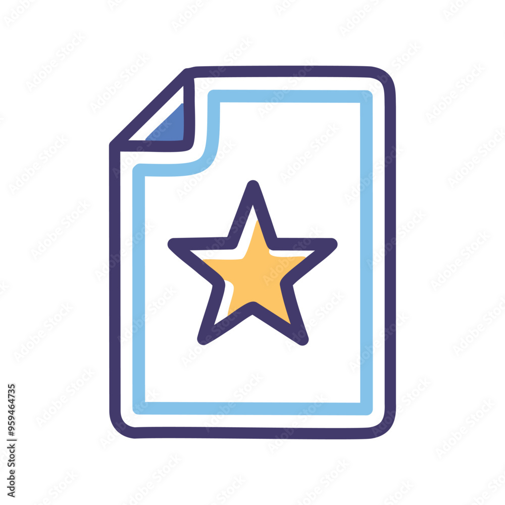 Starred document. Simple icon depicting a document with a star, symbolizing excellence, achievement or recognition. Starred document. Simple icon depicting a document with a star, symbolizing excellence, achievement or recognition.