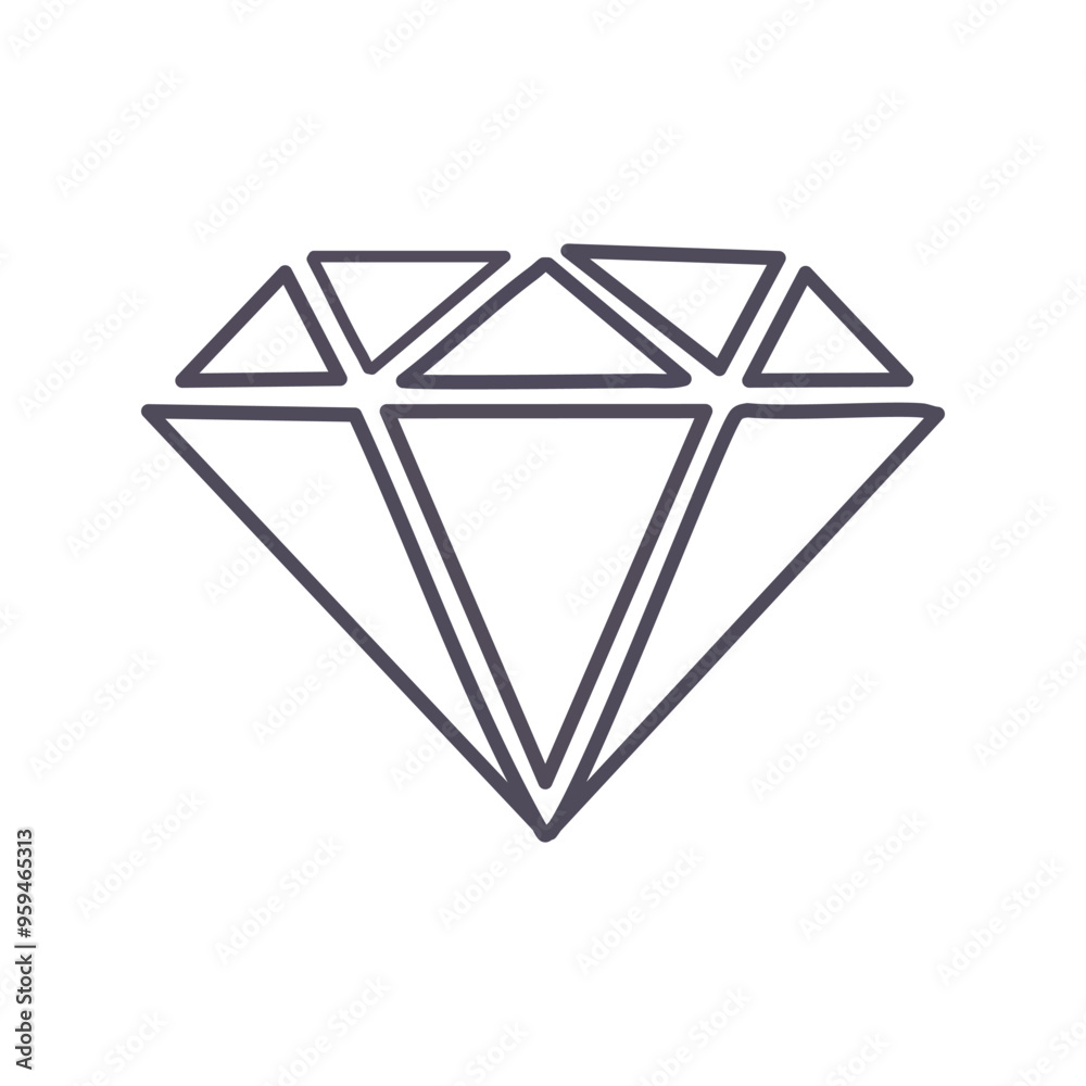 Hand drawn diamond. Hand drawn outline illustration of a diamond. Perfect for use as a graphic element in a variety of projects. Hand drawn diamond. Hand drawn outline illustration of a diamond. Perfect for use as a graphic element in a variety of projects.