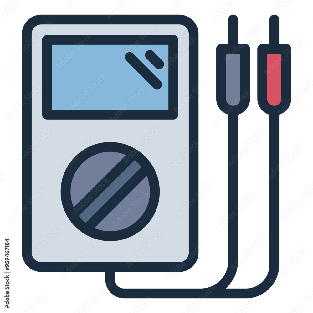 Multimeter tool for electrical testing icon. Multimeter tool for electrical testing icon.