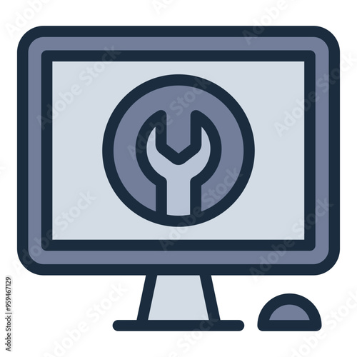 Repair icon showing a computer monitor.