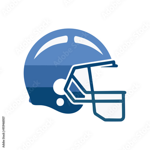 Football helmet icon. Blue football helmet icon, ideal for sports, game, and competition visuals.