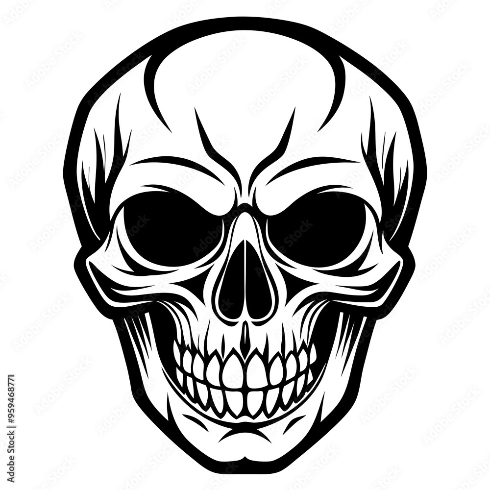 Fototapeta premium skull head vector illustration for halloween