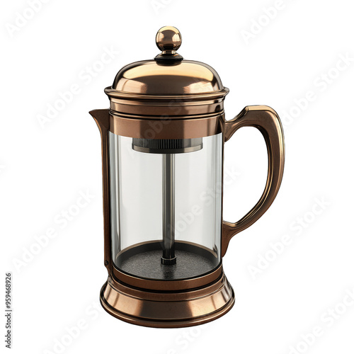 Copper French Press Coffee Maker.