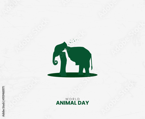 World Animal Day. Animal day creative concept. Wildlife day design for banner, poster, 3d Illustration.