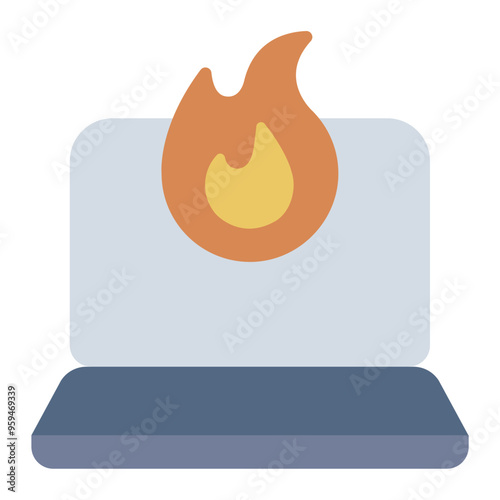 Icon of an overheating laptop.