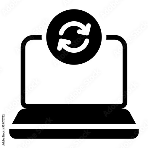 Laptop software update icon.