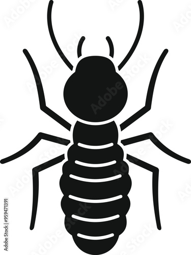 Simple termite icon showing all six legs in a symmetrical spread