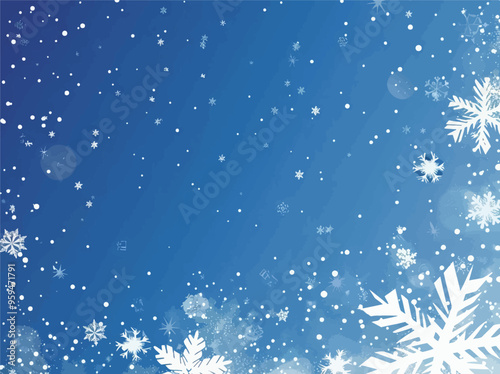 Snowy Sky with Flakes Falling