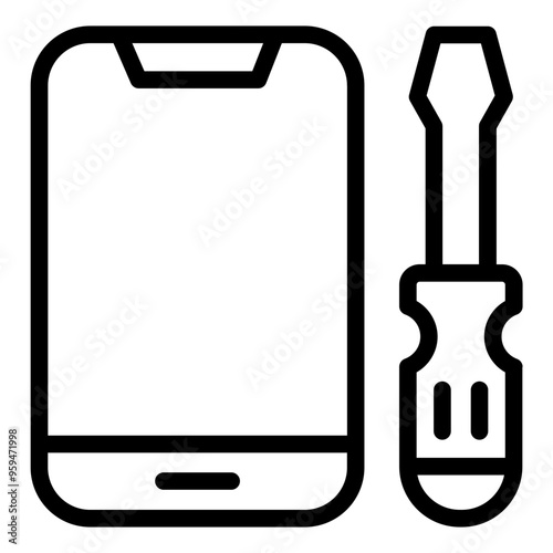 Screwdriver tool for phone repair icon.