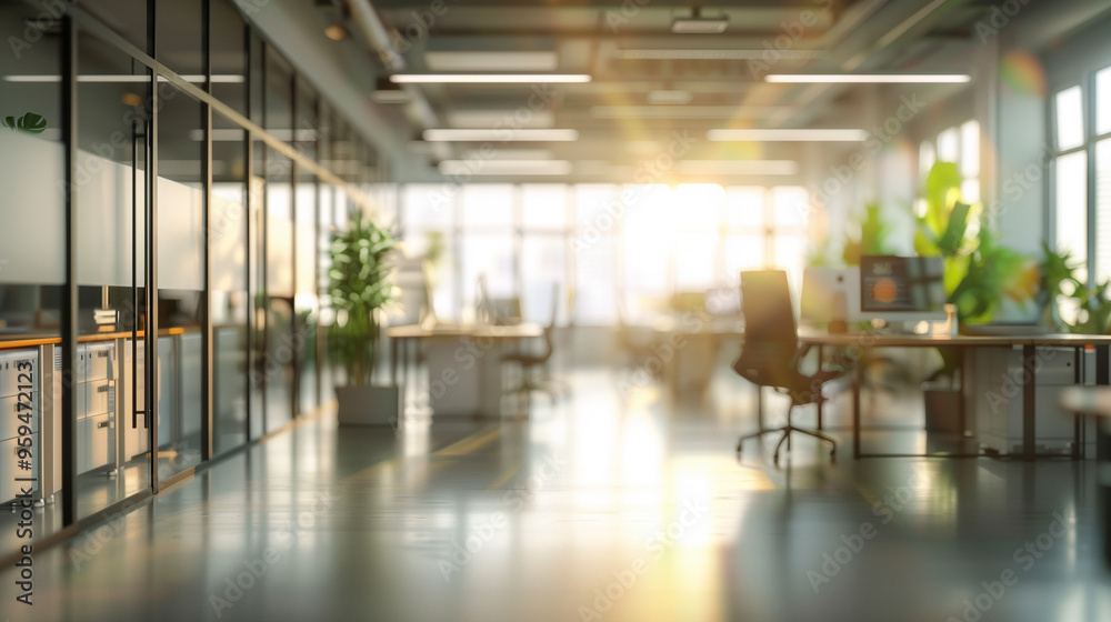 Modern Open-Plan Office with Sunlight Modern Open-Plan Office with Sunlight