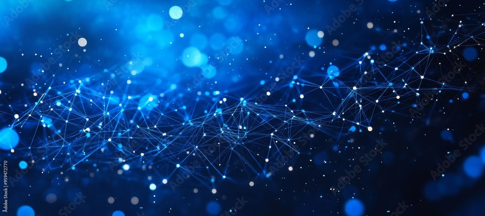 Abstract blue background with glowing dots and lines. Abstract blue background with glowing dots and lines.