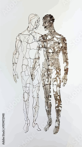 Two Figures Standing Side by Side