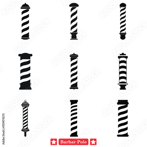 Fierce Finesse Striking Barbar Pole Vector Collection for Artistic Excellence