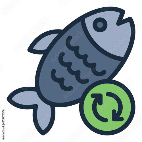 Icon representing sustainable fish farming practices in aquaculture.