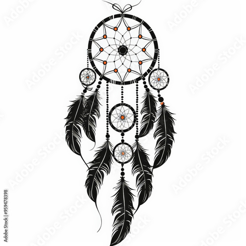 dream, catcher, dreamcatcher, tattoo, vector, illustration, tribal, art, pattern, design, decoration, symbol, black, ornament, flower, skull, floral, vintage, antique, heraldic, element, drawing