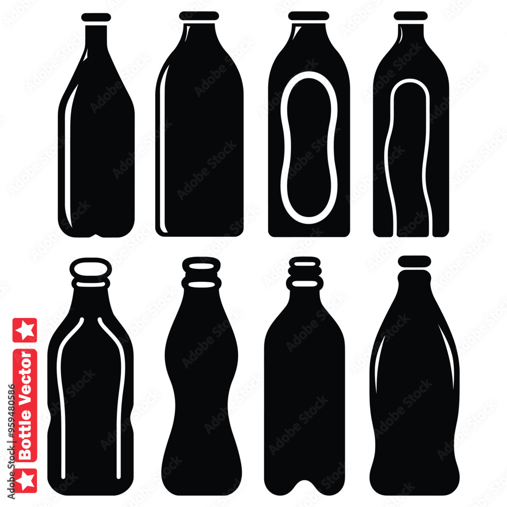 Elegant Bottle Silhouette Collection Versatile Design Elements for Creative Projects Elegant Bottle Silhouette Collection Versatile Design Elements for Creative Projects