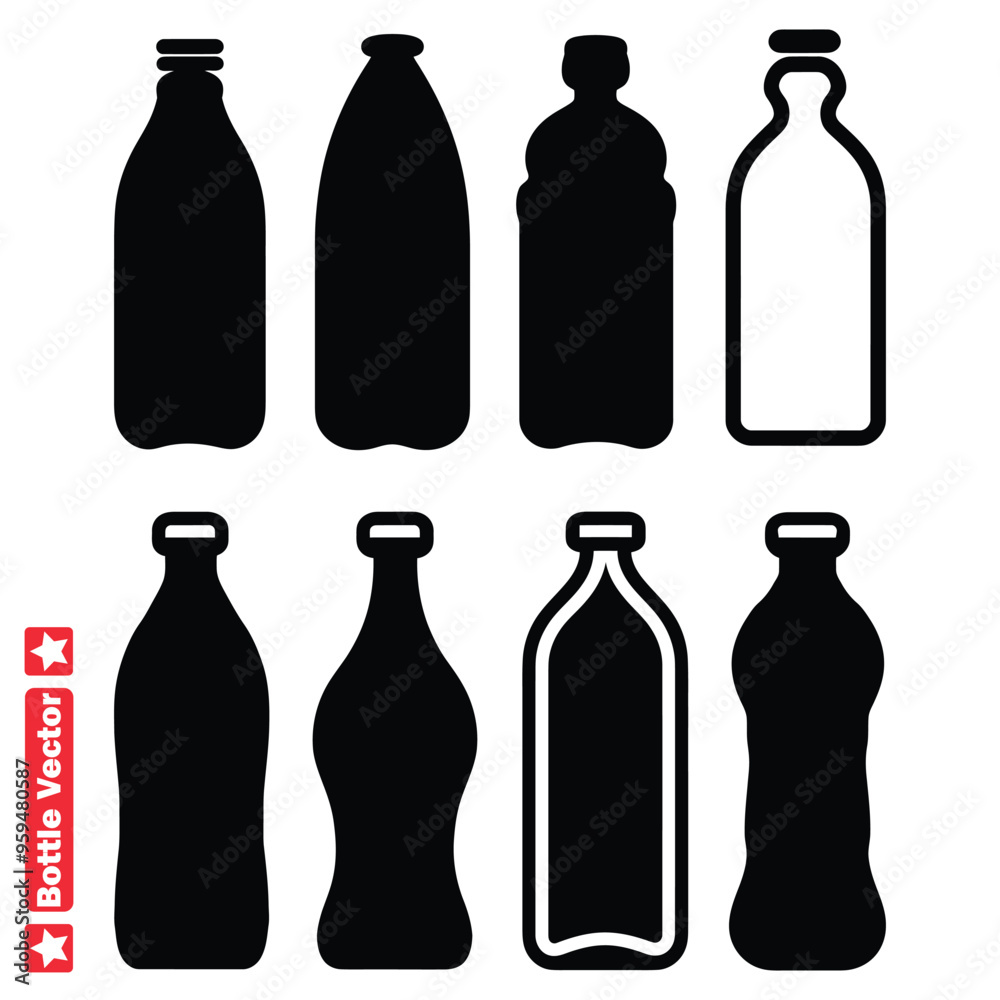 Refined Bottle Vector Collection Perfect for Packaging and Branding Projects Refined Bottle Vector Collection Perfect for Packaging and Branding Projects