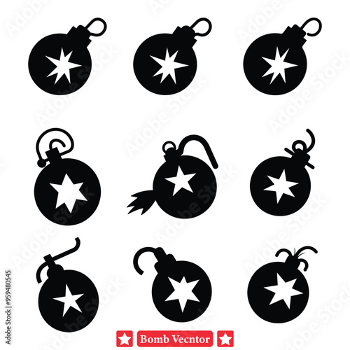 Incendiary Icons CuttingEdge Bomb Vector Silhouettes for Innovative Designs