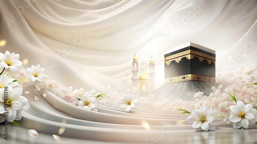 soft white wave abstract Islamic blurred background