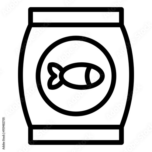 Icon of a feed bag representing fish food or feed for aquaculture.