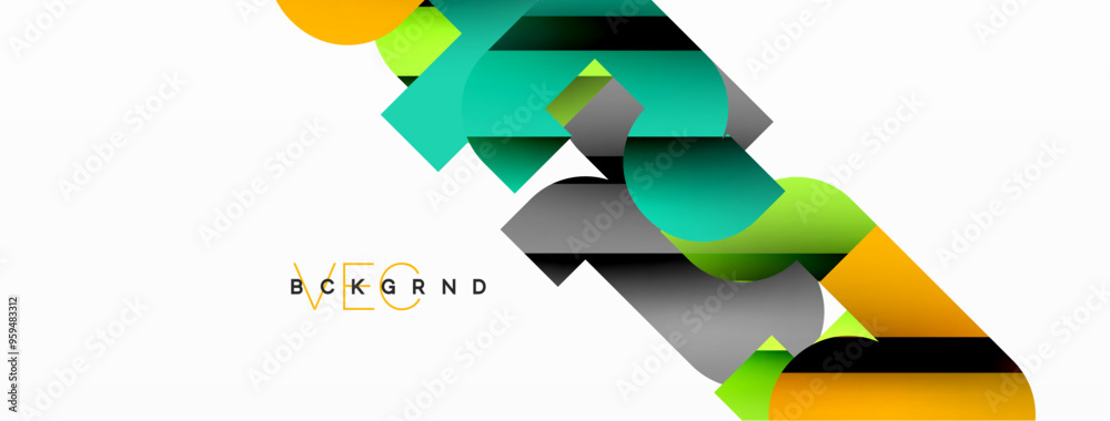 Abstract background. Colorful geometric curve shapes with black shadow lines effects Abstract background. Colorful geometric curve shapes with black shadow lines effects