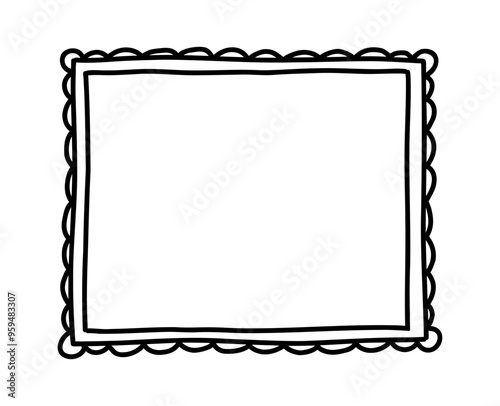 Hand drawn frames. Doodle scribble simple box. Vector empty drawing sketch.