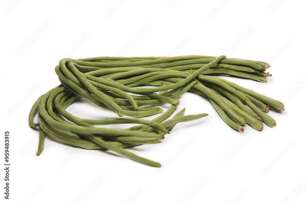 Bunch of fresh long green beans isolated Bunch of fresh long green beans isolated