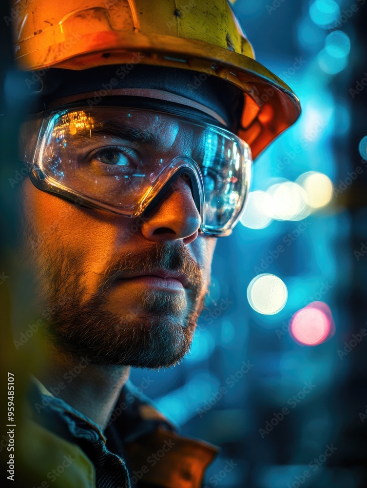 Construction Worker with Safety Gear Construction Worker with Safety Gear