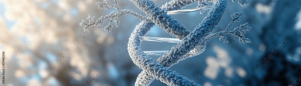 DNA molecule as a tree of life, branching helix, side view, symbolizing growth and evolution, advanced tone, Analogous Color Scheme, 4k ultra hd, copy space for text DNA molecule as a tree of life, branching helix, side view, symbolizing growth and evolution, advanced tone, Analogous Color Scheme, 4k ultra hd, copy space for text