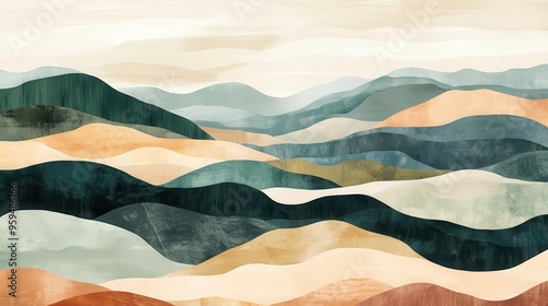 Wallpaper Mural Grounded abstract landscape with earthy hues, organic textures, natural color flow Torontodigital.ca