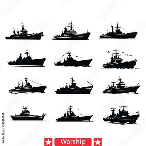 Maritime Marvels Cargo Ship Vector Collection for Nautical Concepts