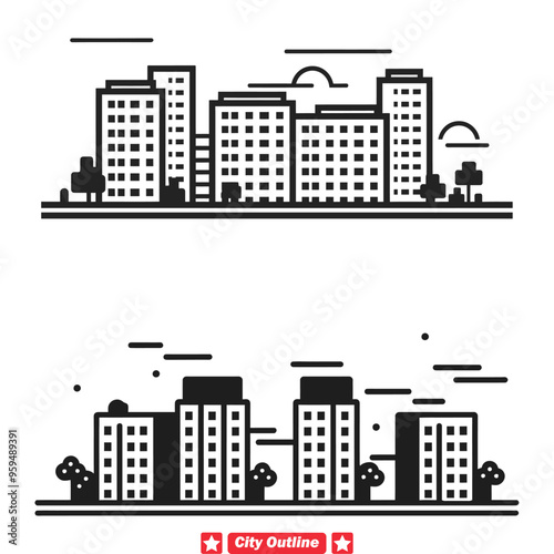 Skyscraper Sonata Compose Beautiful Urban Landscapes with Our Detailed Silhouette Set