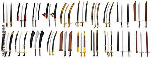 set ancient swords icon. military knights swords. medieval saber weapon design vector illustration