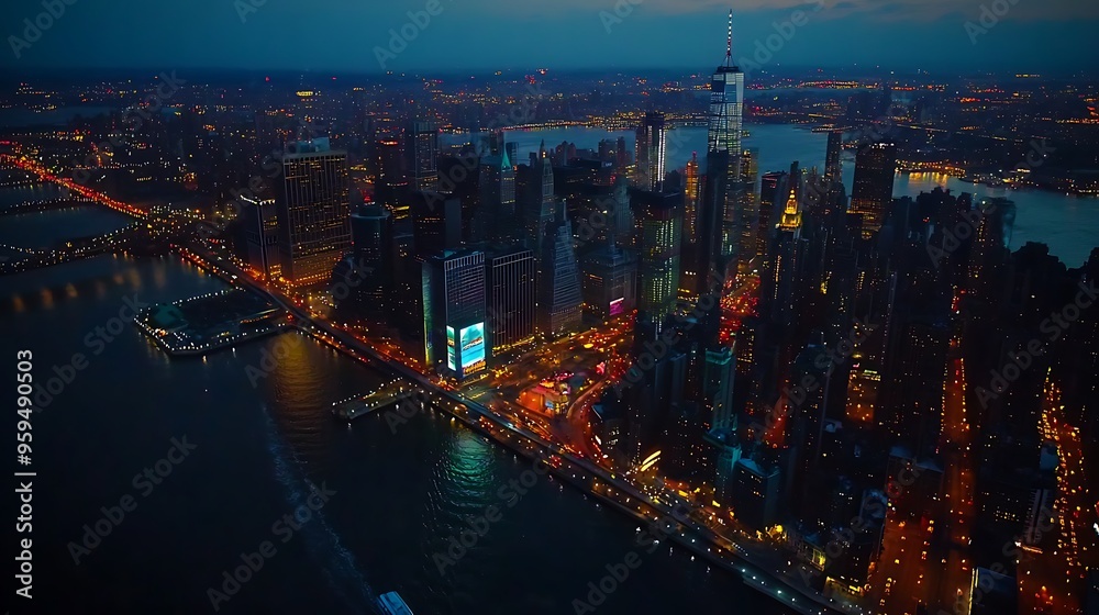 Obraz premium Aerial photos of major cities in the United States, high-angle city architecture photos