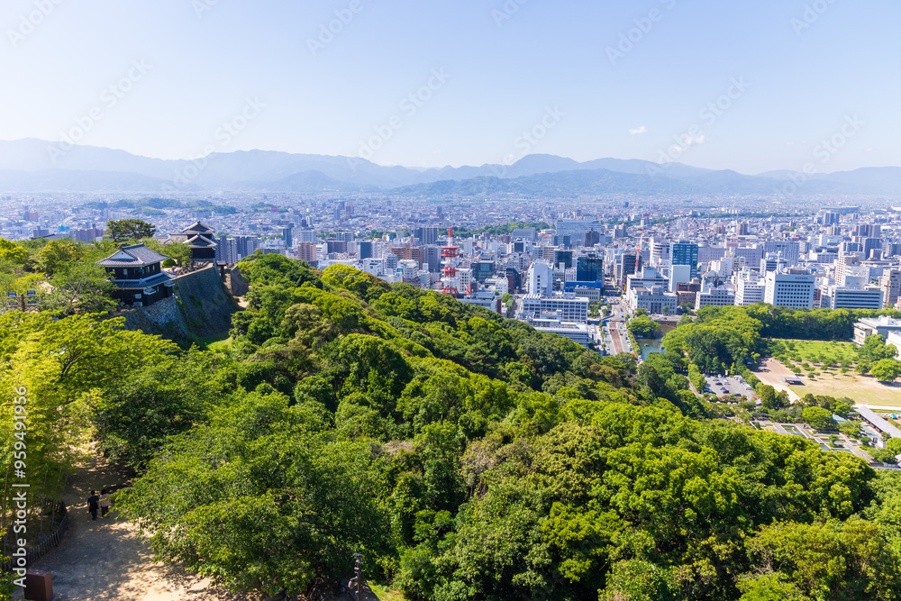 Obraz premium 日本の風景・夏 日本100名城 松山城 天守からの眺望