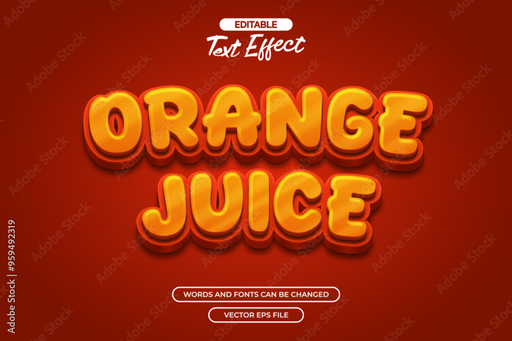Orange juice editable text effect vector Orange juice editable text effect vector