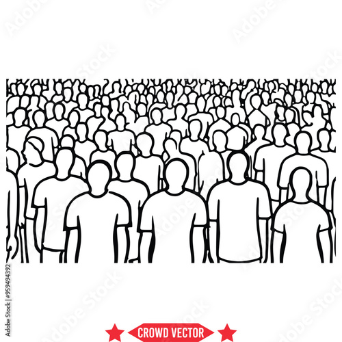 Crowd Momentum Vector Silhouette Set Illustrating Dynamic Movement