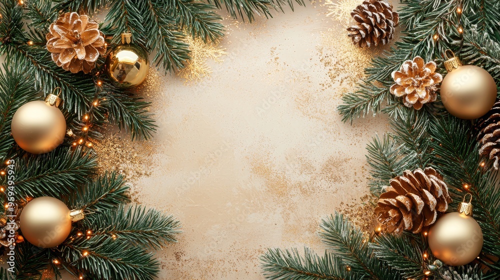 Merry Christmas and Happy New Year festive colorful composition. Christmas background. Xmas banner and holiday poster