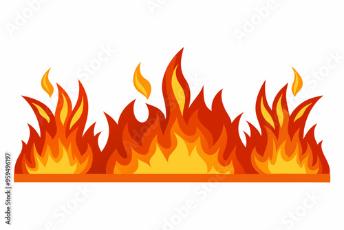 Flame on a white background