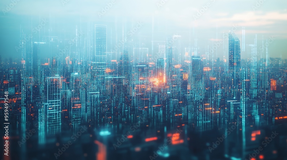 A breathtaking view of a modern city skyline illuminated by neon lights, showcasing a blend of technology and architecture. A breathtaking view of a modern city skyline illuminated by neon lights, showcasing a blend of technology and architecture.