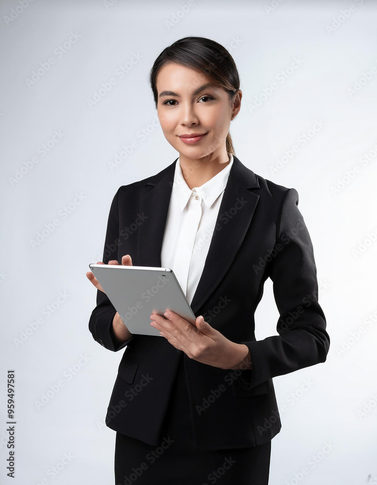A model wearing a company employee's uniform. A model wearing a company employee's uniform.