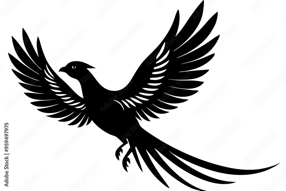 Obraz premium Pheasant Silhouette vector illustration 