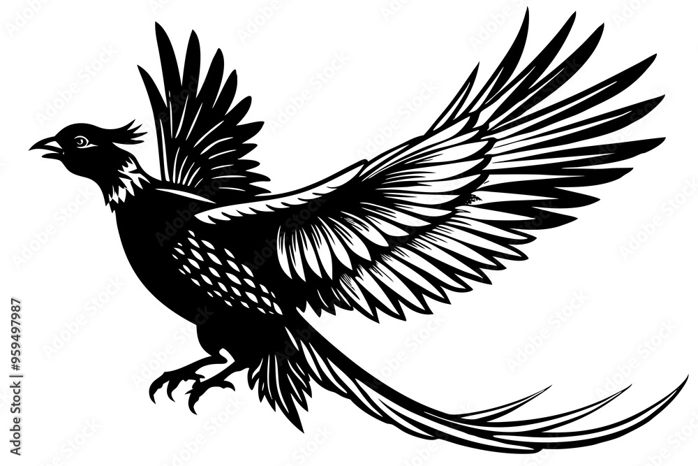 Obraz premium Pheasant Silhouette vector illustration 