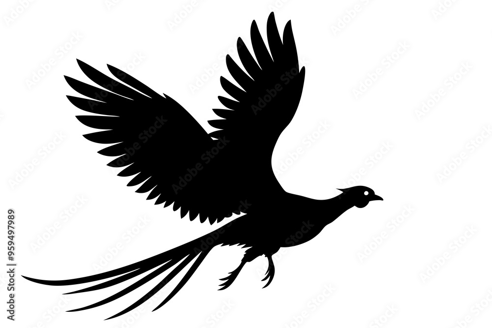 Fototapeta premium Pheasant Silhouette vector illustration 