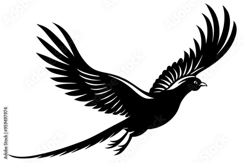 Pheasant Silhouette vector illustration 
