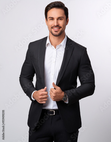 A model wearing a company employee's uniform.