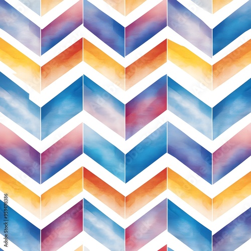 Chevron Pattern A pattern featuring inverted Vshaped stripes, often used in textiles and design., photo