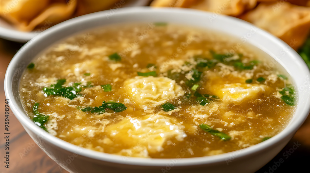 A steaming bowl of hearty chicken soup with fresh vegetables, a perfect healthy meal for any day A steaming bowl of hearty chicken soup with fresh vegetables, a perfect healthy meal for any day