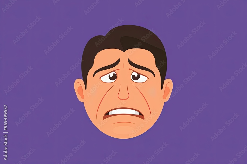 Wincing Visage Emoticon Illustration Expressing Tense Uneasiness Wincing Visage Emoticon Illustration Expressing Tense Uneasiness