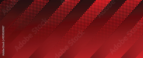 Red diagonal geometric shape with halftone. Modern fiber textured vector